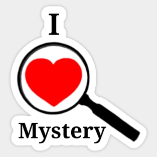 I <3 Mystery Magnifying Glass red Sticker